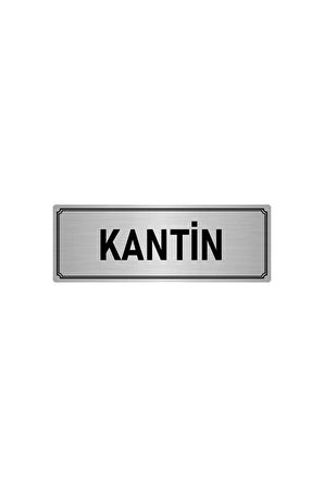 Metal Yönlendirme Levhası, Departman Kapı Isimliği Kantin 5x20 Cm Gümüş Renk