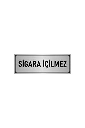 Metal Yönlendirme Levhası, Departman Kapı Isimliği Sigara Içilmez 7x20 Cm Gümüş Renk