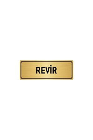 Metal Yönlendirme Levhası, Departman Kapı Isimliği Revir 10x20 Cm Altın Renk
