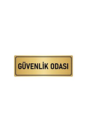 Metal Yönlendirme Levhası, Departman Kapı Isimliği Güvenlik Odası 5x20 Cm Altın Renk