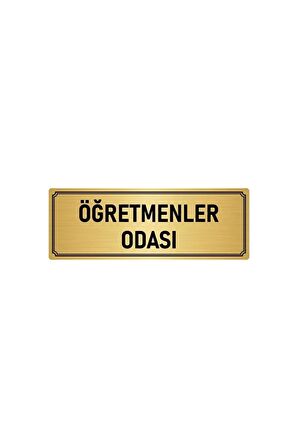 Metal Yönlendirme Levhası, Departman Kapı Isimliği Öğretmenler Odası 10x20 Cm Altın Renk