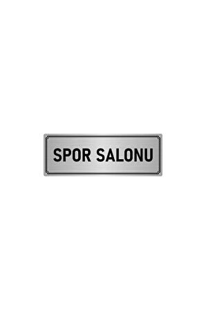 Metal Yönlendirme Levhası, Departman Kapı Isimliği Spor Salonu 5x20 Cm Gümüş Renk