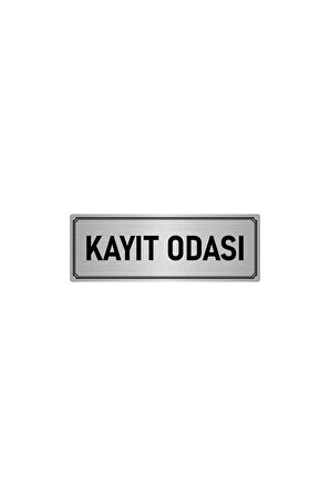 Metal Yönlendirme Levhası, Departman Kapı Isimliği Kayıt Odası 5x20 Cm Gümüş Renk