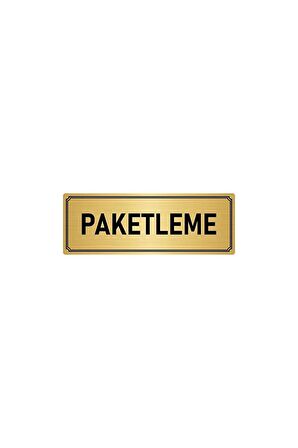 Metal Yönlendirme Levhası, Departman Kapı Isimliği Paketleme 7x20 Cm Altın Renk