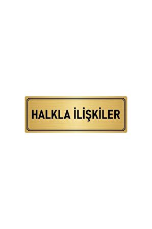 Metal Yönlendirme Levhası, Departman Kapı Isimliği Halkla Ilişkiler 5x20 Cm Altın Renk