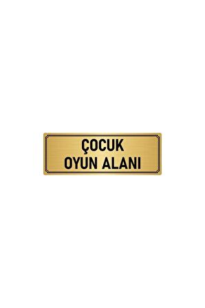 Metal Yönlendirme Levhası, Departman Kapı Isimliği Çocuk Oyun Alanı 5x20 Cm Altın Renk