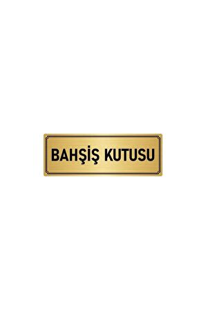 Metal Yönlendirme Levhası, Departman Kapı Isimliği Bahşiş Kutusu 7x20 Cm Altın Renk