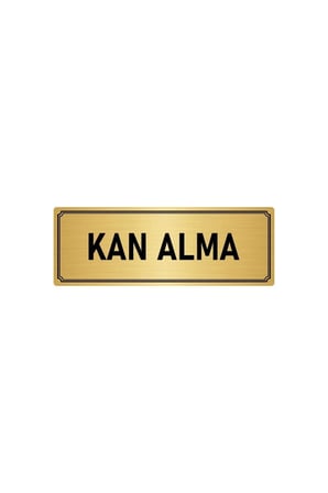 Metal Yönlendirme Levhası, Departman Kapı Isimliği Kan Alma 7x20 Cm Altın Renk