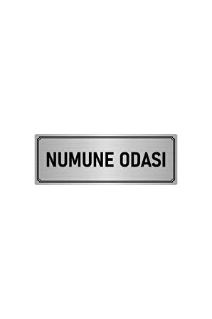 Metal Yönlendirme Levhası, Departman Kapı Isimliği Numune Odası 5x20 Cm Gümüş Renk