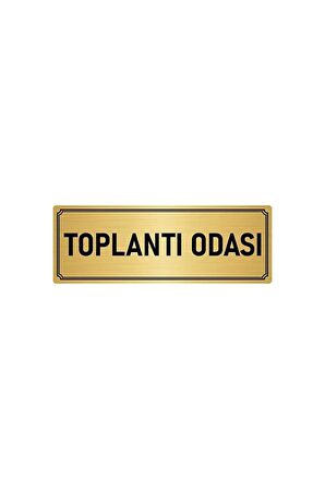 Metal Yönlendirme Levhası, Departman Kapı Isimliği Toplantı Odası 7x20 Cm Altın Renk