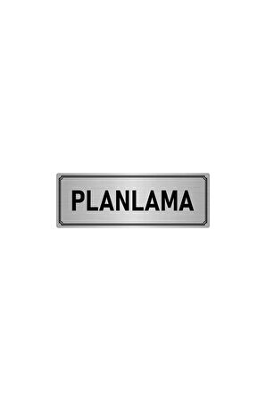 Metal Yönlendirme Levhası, Departman Kapı Isimliği Planlama 5x20 Cm Gümüş Renk