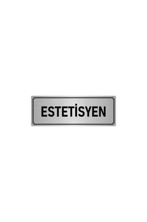 Metal Yönlendirme Levhası, Departman Kapı Isimliği Estetisyen 7x20 Cm Gümüş Renk