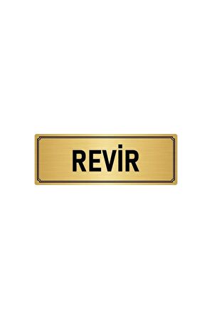 Metal Yönlendirme Levhası, Departman Kapı Isimliği Revir 5x20 Cm Altın Renk