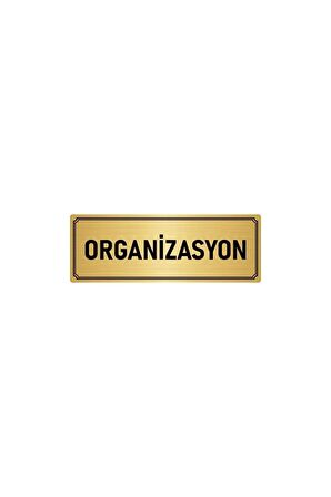 Metal Yönlendirme Levhası, Departman Kapı Isimliği Organizasyon 7x20 Cm Altın Renk