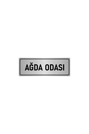Metal Yönlendirme Levhası, Departman Kapı Isimliği Ağda Odası 5x20 Cm Gümüş Renk