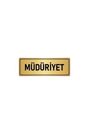 Metal Yönlendirme Levhası, Departman Kapı Isimliği Müdüriyet 7x20 Cm Altın Renk