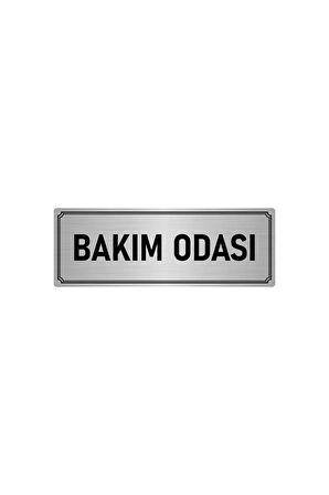 Metal Yönlendirme Levhası, Departman Kapı Isimliği Bakım Odası 5x20 Cm Gümüş Renk