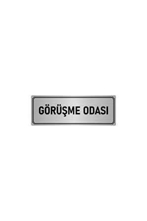 Metal Yönlendirme Levhası, Departman Kapı Isimliği Görüşme Odası 5x20 Cm Gümüş Renk