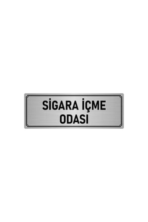 Metal Yönlendirme Levhası, Departman Kapı Isimliği Sigara Içme Odası 7x20 Cm Gümüş Renk