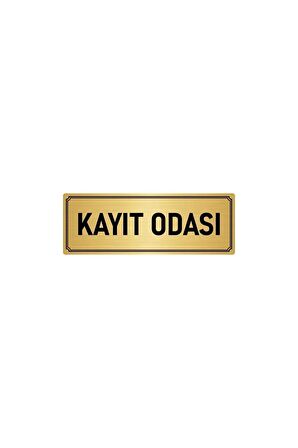 Metal Yönlendirme Levhası, Departman Kapı Isimliği Kayıt Odası 5x20 Cm Altın Renk