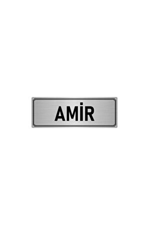 Metal Yönlendirme Levhası, Departman Kapı Isimliği Amir 5x20 Cm Gümüş Renk