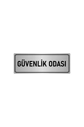 Metal Yönlendirme Levhası, Departman Kapı Isimliği Güvenlik Odası 5x20 Cm Gümüş Renk