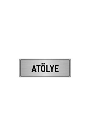 Metal Yönlendirme Levhası, Departman Kapı Isimliği Atölye 5x20 Cm Gümüş Renk