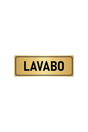 Metal Yönlendirme Levhası, Departman Kapı Isimliği Lavabo 7x20 Cm Altın Renk