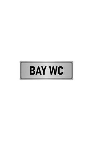 Metal Yönlendirme Levhası, Departman Kapı Isimliği Bay Wc 7x20 Cm Gümüş Renk