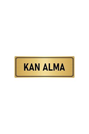 Metal Yönlendirme Levhası, Departman Kapı Isimliği Kan Alma 5x20 Cm Altın Renk