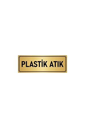 Metal Yönlendirme Levhası, Departman Kapı Isimliği Plastik Atık 5x20 Cm Altın Renk