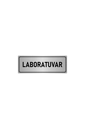 Metal Yönlendirme Levhası, Departman Kapı Isimliği Laboratuvar 5x20 Cm Gümüş Renk