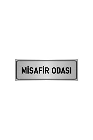 Metal Yönlendirme Levhası, Departman Kapı Isimliği Misafir Odası 5x20 Cm Gümüş Renk
