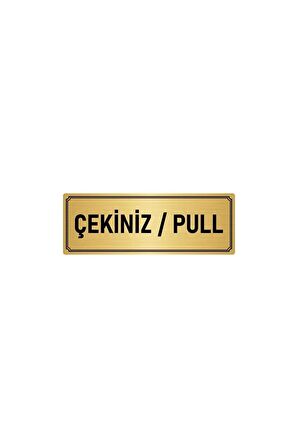 Metal Yönlendirme Levhası, Departman Kapı Isimliği Çekiniz/pull 5x20 Cm Altın Renk