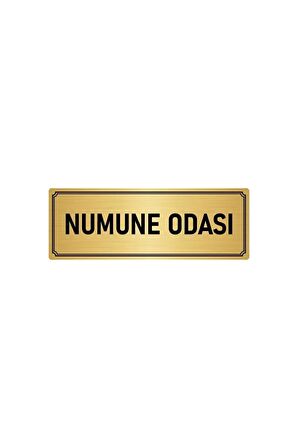Metal Yönlendirme Levhası, Departman Kapı Isimliği Numune Odası 5x20 Cm Altın Renk