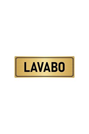 Metal Yönlendirme Levhası, Departman Kapı Isimliği Lavabo 5x20 Cm Altın Renk