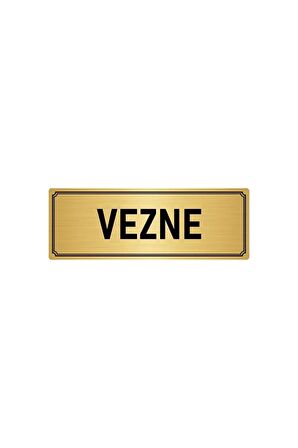 Metal Yönlendirme Levhası, Departman Kapı Isimliği Vezne 7x20 Cm Altın Renk