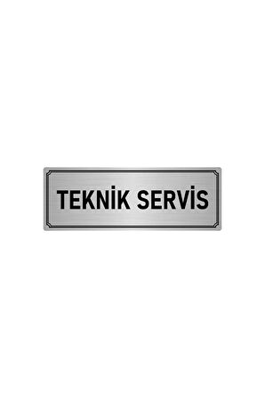 Metal Yönlendirme Levhası, Departman Kapı Isimliği Teknik Servis 7x20 Cm Gümüş Renk