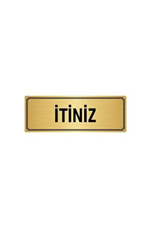 Metal Yönlendirme Levhası, Departman Kapı Isimliği Itiniz 5x20 Cm Altın Renk
