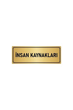 Metal Yönlendirme Levhası, Departman Kapı Isimliği Insan Kaynakalrı 5x20 Cm Altın Renk