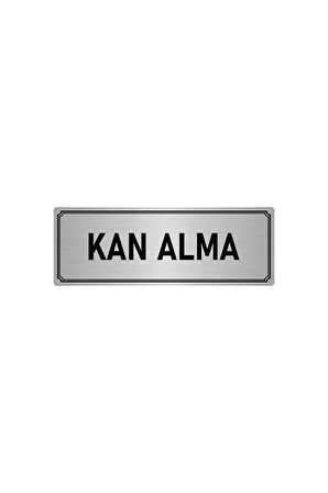 Metal Yönlendirme Levhası, Departman Kapı Isimliği Kan Alma 7x20 Cm Gümüş Renk