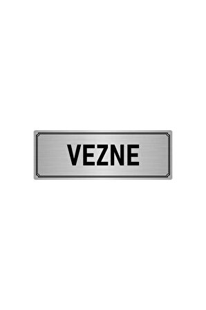 Metal Yönlendirme Levhası, Departman Kapı Isimliği Vezne 5x20 Cm Gümüş Renk