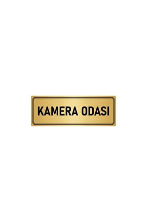 Metal Yönlendirme Levhası, Departman Kapı Isimliği Kemera Odası 5x20 Cm Altın Renk