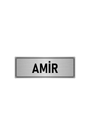 Metal Yönlendirme Levhası, Departman Kapı Isimliği Amir 7x20 Cm Gümüş Renk