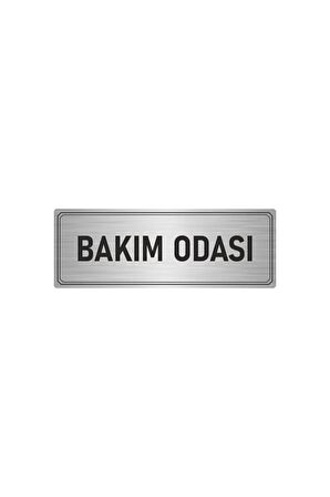 Metal Yönlendirme Levhası, Departman Kapı Isimliği Bakım Odası 7x20 Cm Gümüş Renk