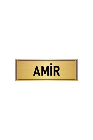 Metal Yönlendirme Levhası, Departman Kapı Isimliği Amir 7x20 Cm Altın Renk