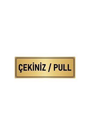 Metal Yönlendirme Levhası, Departman Kapı Isimliği Çekiniz/pull 7x20 Cm Altın Renk