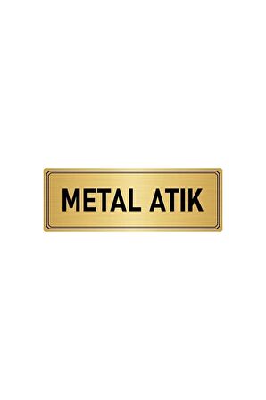 Metal Yönlendirme Levhası, Departman Kapı Isimliği Metal Atık 7x20 Cm Altın Renk