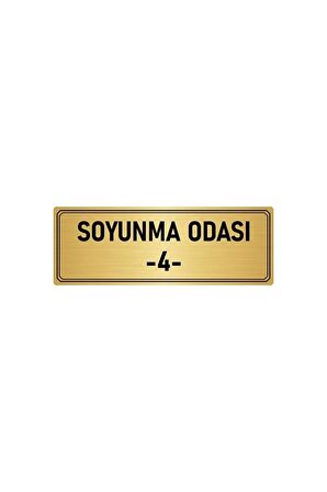 Metal Yönlendirme Levhası, Departman Kapı Isimliği Soyunma Odası 4 10x20 Cm Altın Renk