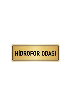 Metal Yönlendirme Levhası, Departman Kapı Isimliği Hidrofor Odası 10x20 Cm Altın Renk